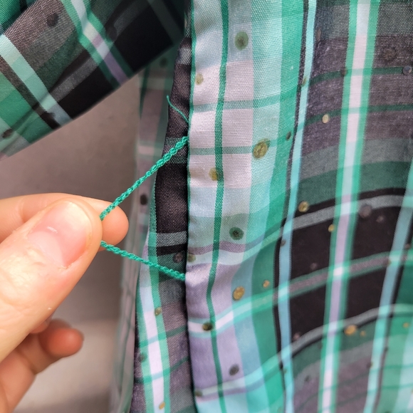 ❤️🩷❤️ 2 in 1 button up and tank size small knitworks cat kitty watercolor plaid - Picture 5 of 9